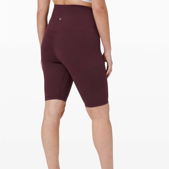 Lululemon Align 10” High Rise Bike Shorts Maroon Size 10 Nulu Buttery Soft Yoga - Picture 2 of 9